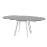 Omega Swivel Extending Glass Dining Table Grey