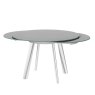 Omega Swivel Extending Glass Dining Table Grey