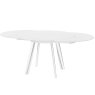 Omega Swivel Extending Glass Dining Table White