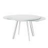 Omega Swivel Extending Glass Dining Table White