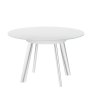 Omega Swivel Extending Glass Dining Table White