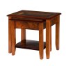 Walnut Collection Glass Top Nest of Tables