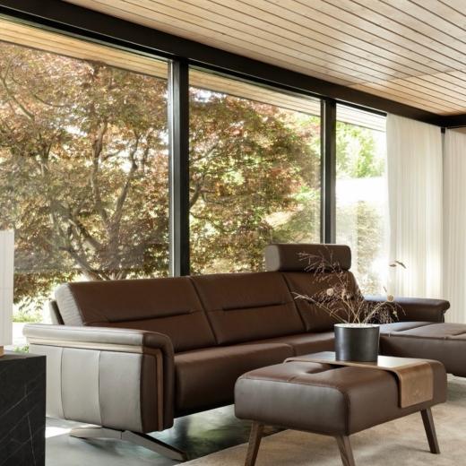 The Stressless Stella sofa is where supple leather meets beautifully sculpted wood, creating a timele...