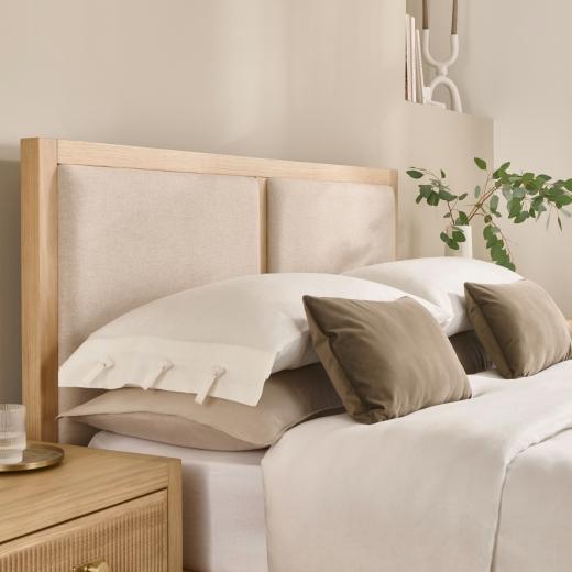 The bedroom refresh you’ve been waiting for. 🤍 Warm oak tones, soft neutral upholstery and timel...