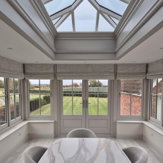 Beautiful remote controlled Roman blinds in our customer's breathtaking dining area ✨ all hand made...